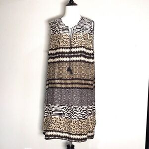 Beachlunchlounge Africa Animal Print Tunic Midi Dress Size XXL